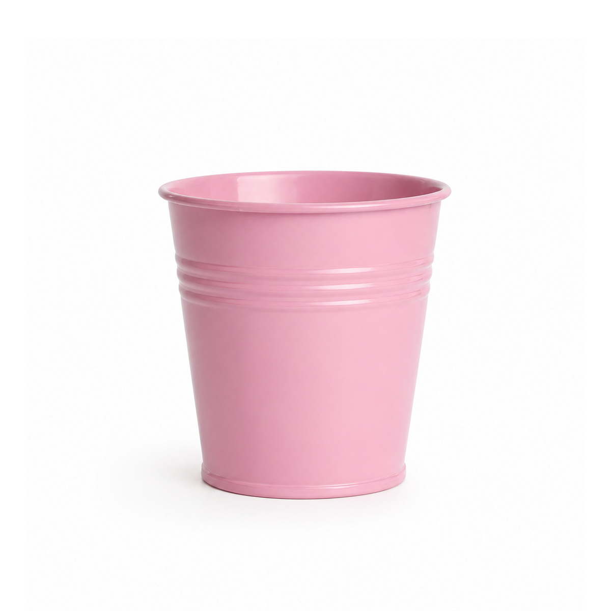 Roze bloempot met gladde afwerking