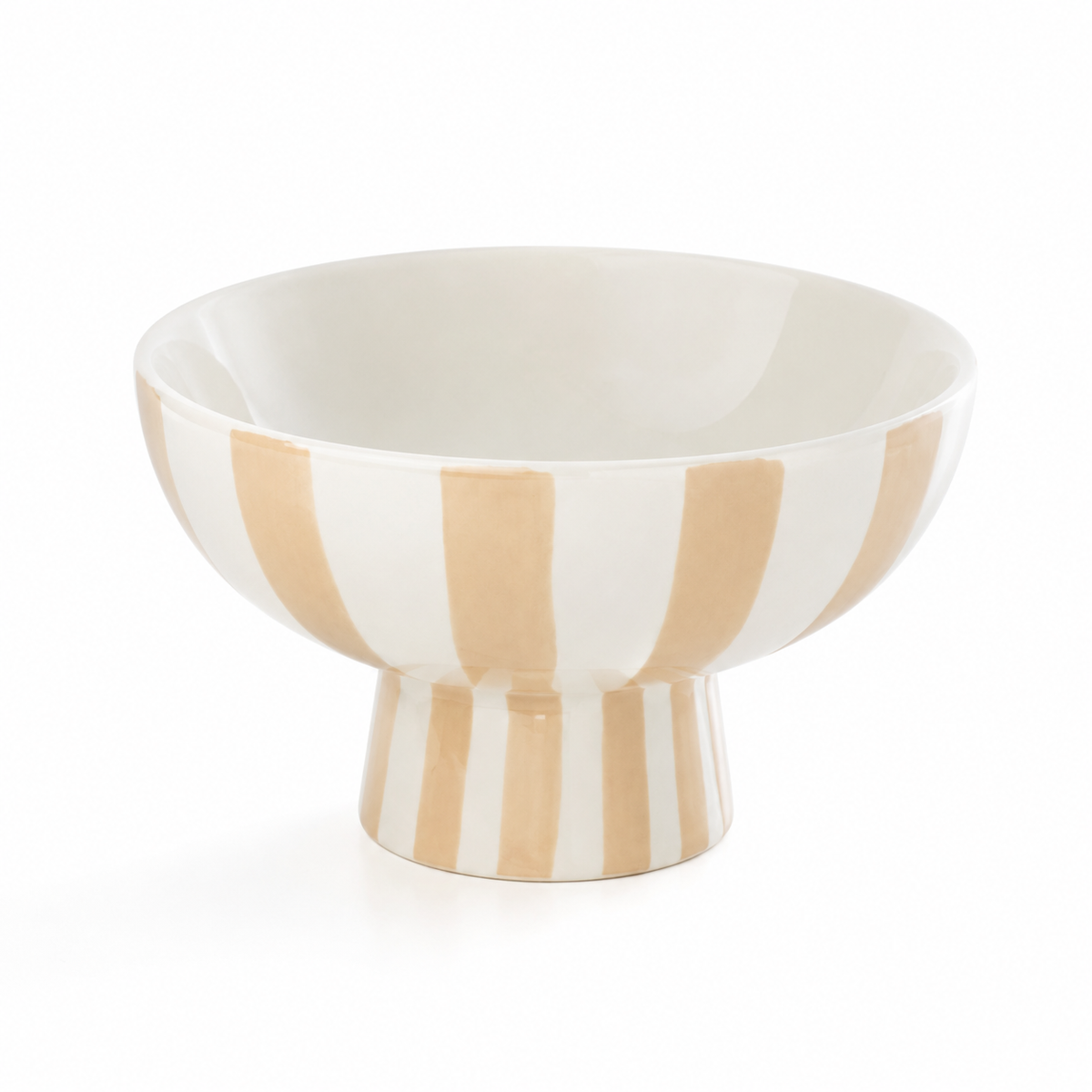 Decoratieve schaal met voet in neutrale tint