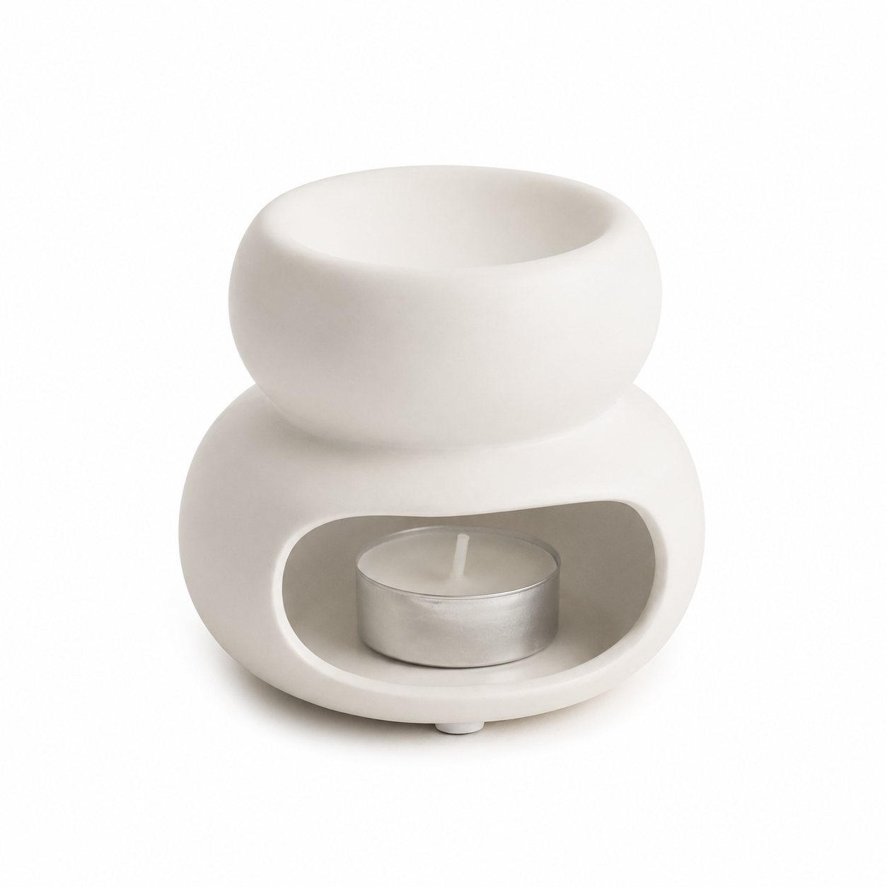 Aromabrander met schaaltje in neutrale tint