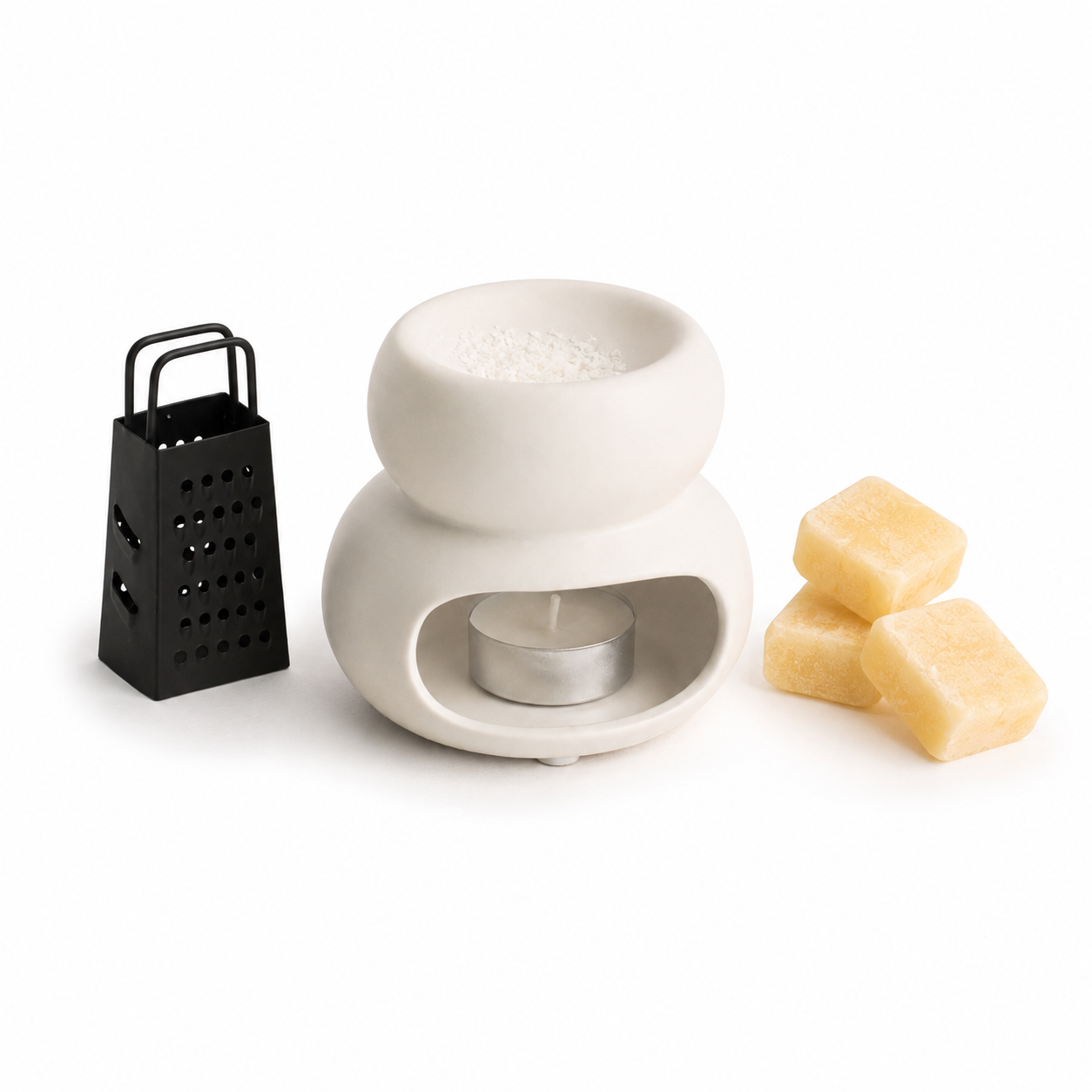 Aromabrander met schaaltje in neutrale tint
