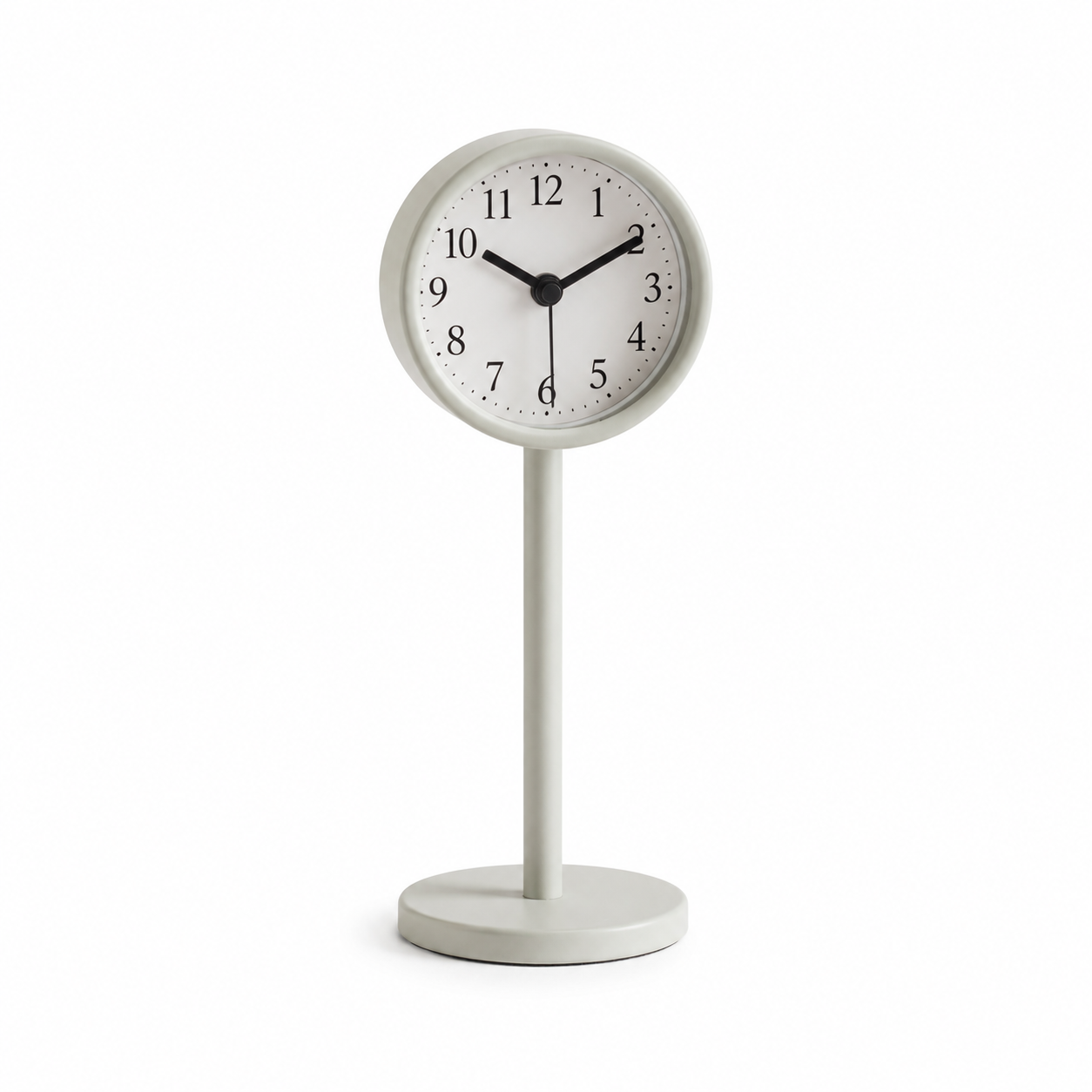 Tafelklok met minimalistisch design in kleikleur