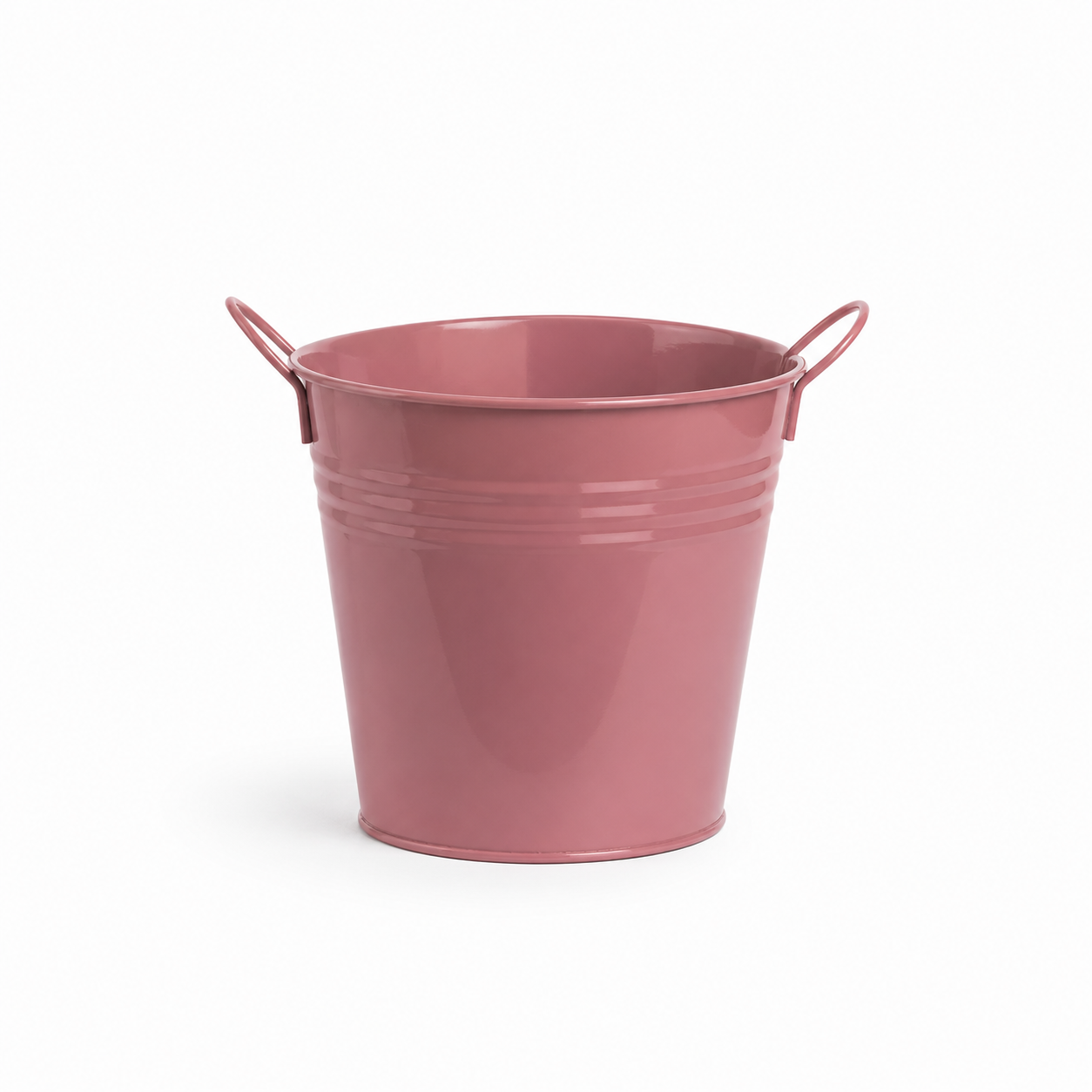 Oudroze bloempot met handgrepen