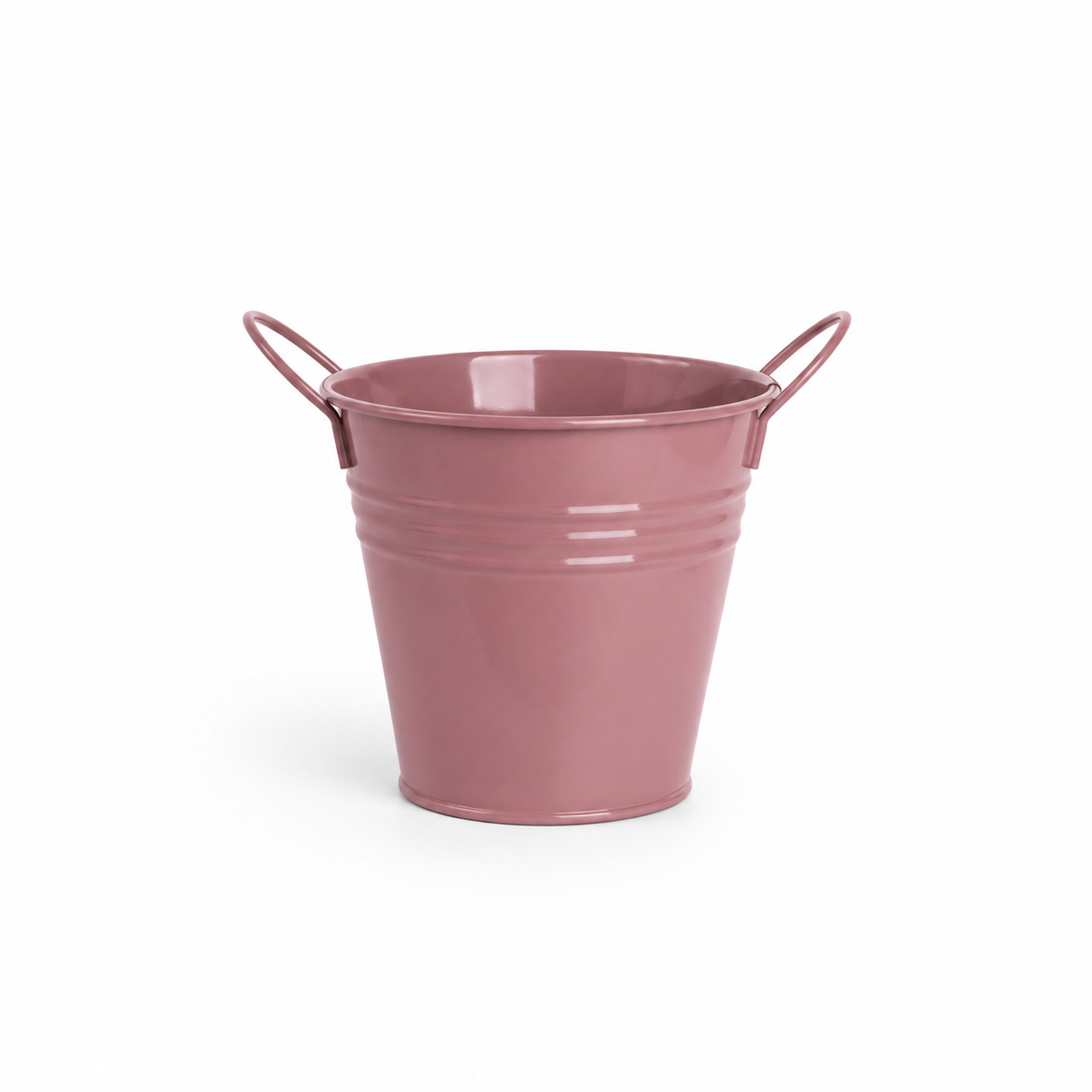 Oudroze bloempot met handgrepen