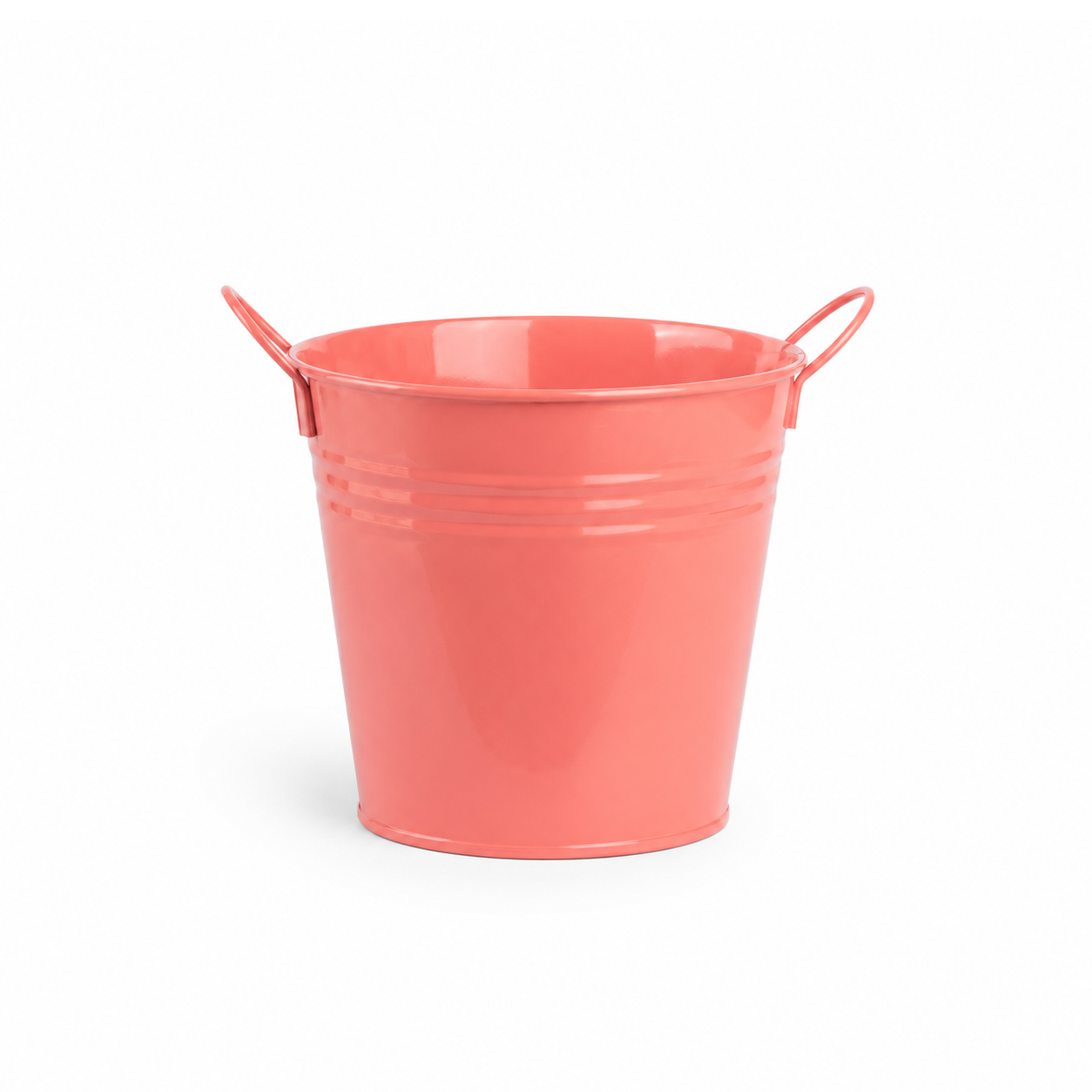 Zalmkleurige bloempot met handgrepen