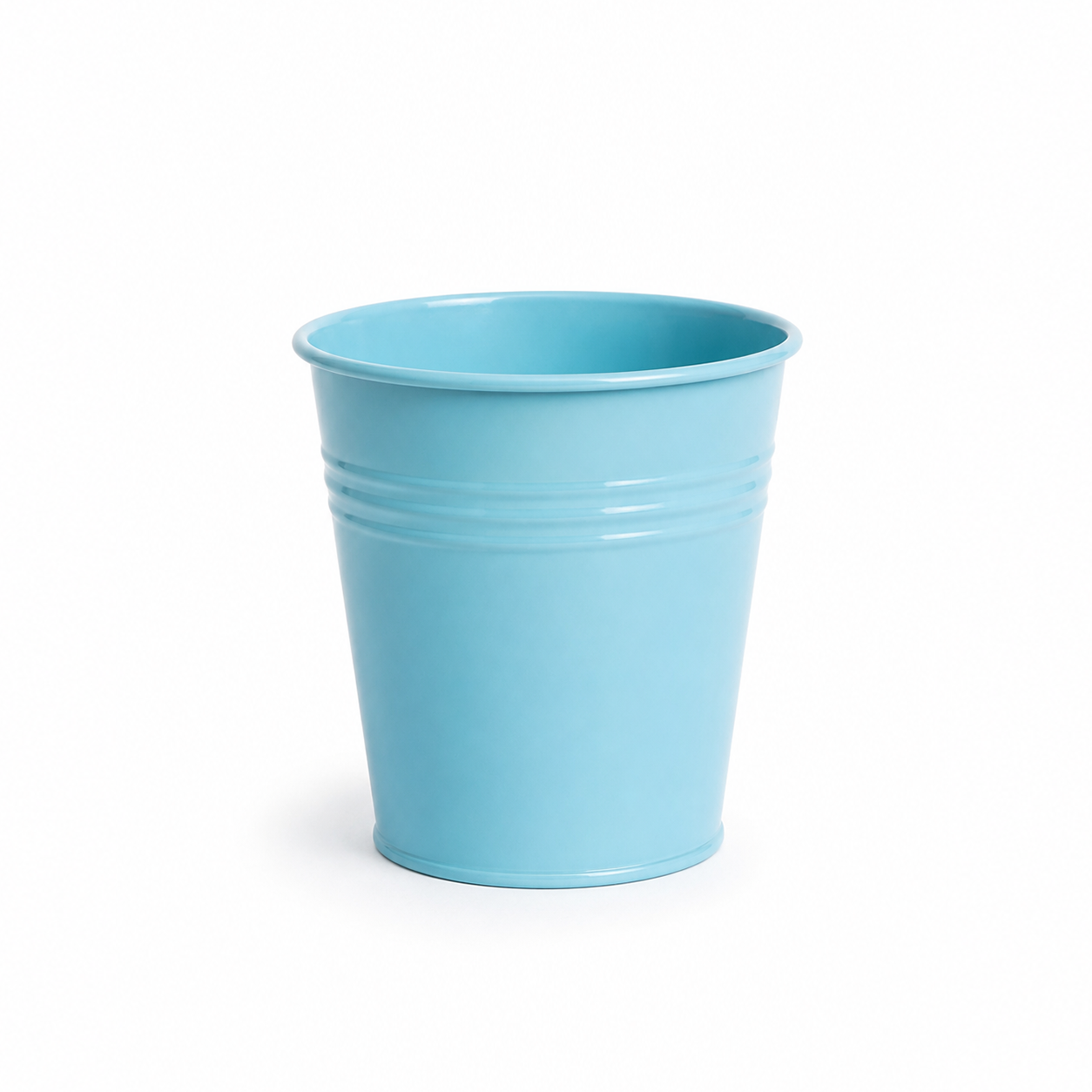 Blauwe bloempot met gladde afwerking