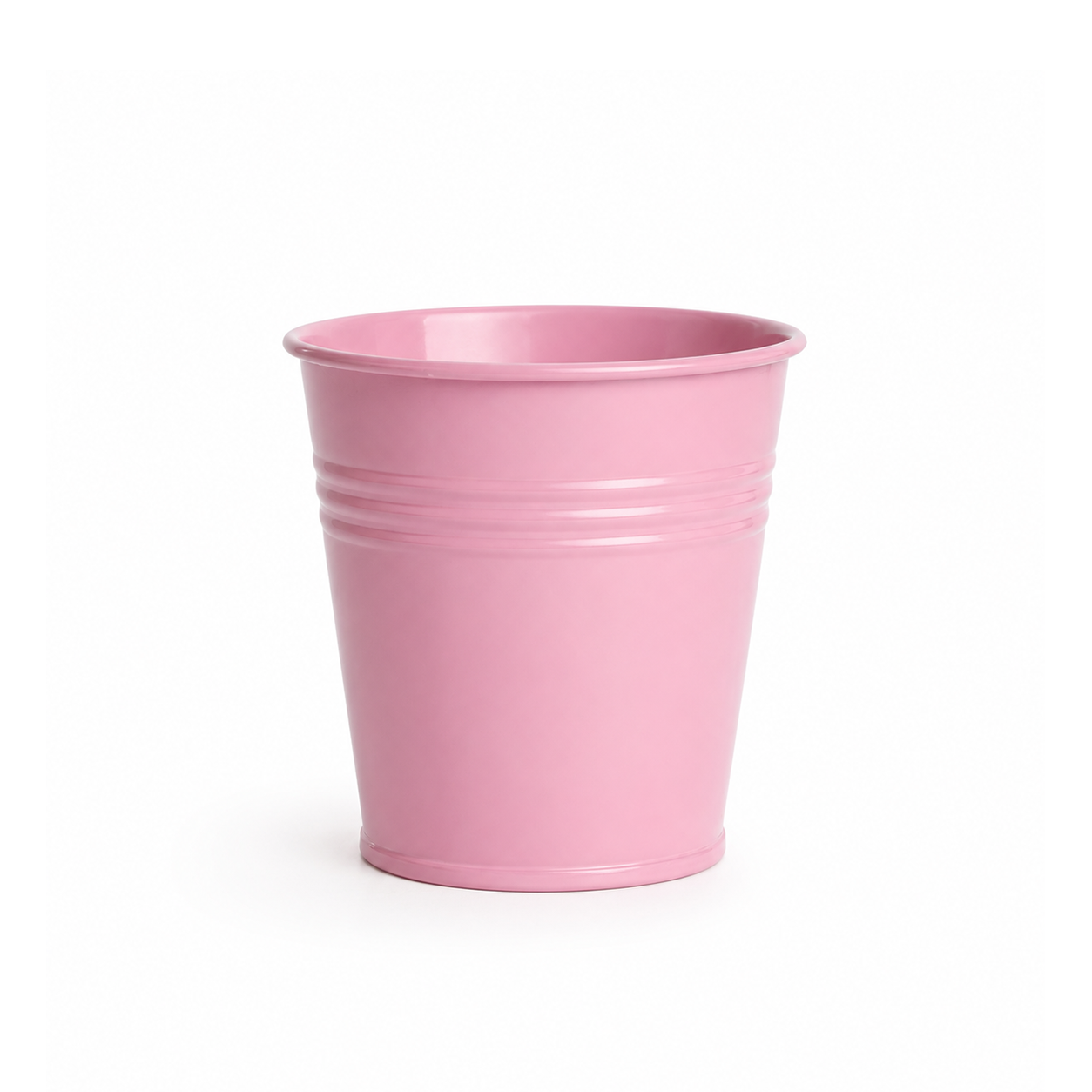Roze bloempot met gladde afwerking