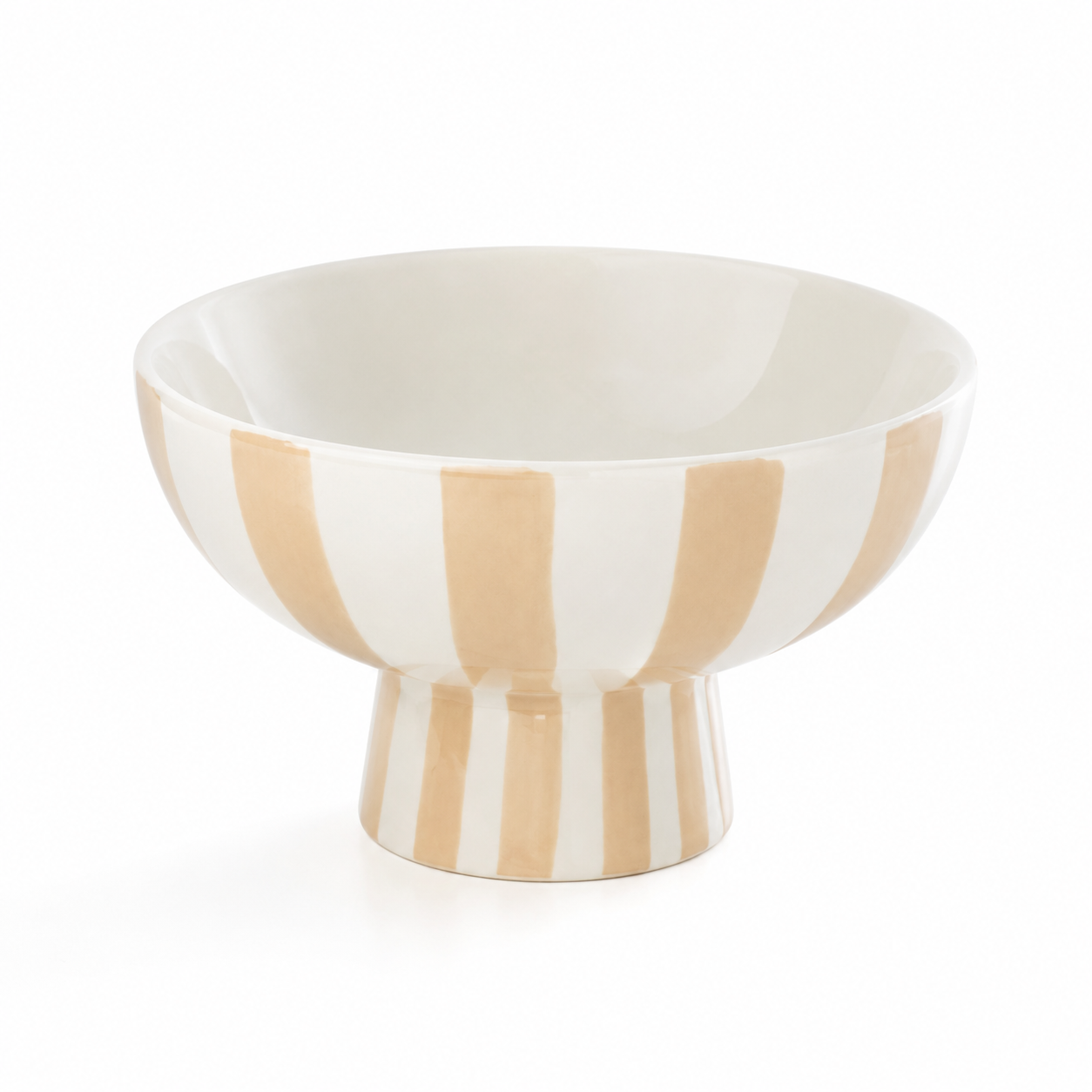 Decoratieve schaal met voet in neutrale tint
