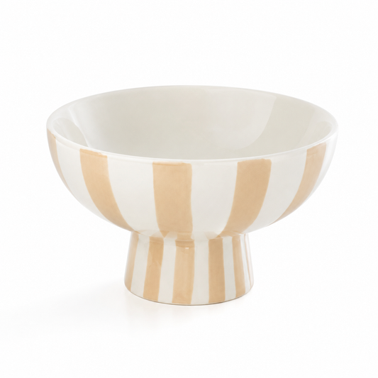 Decoratieve schaal met voet in neutrale tint