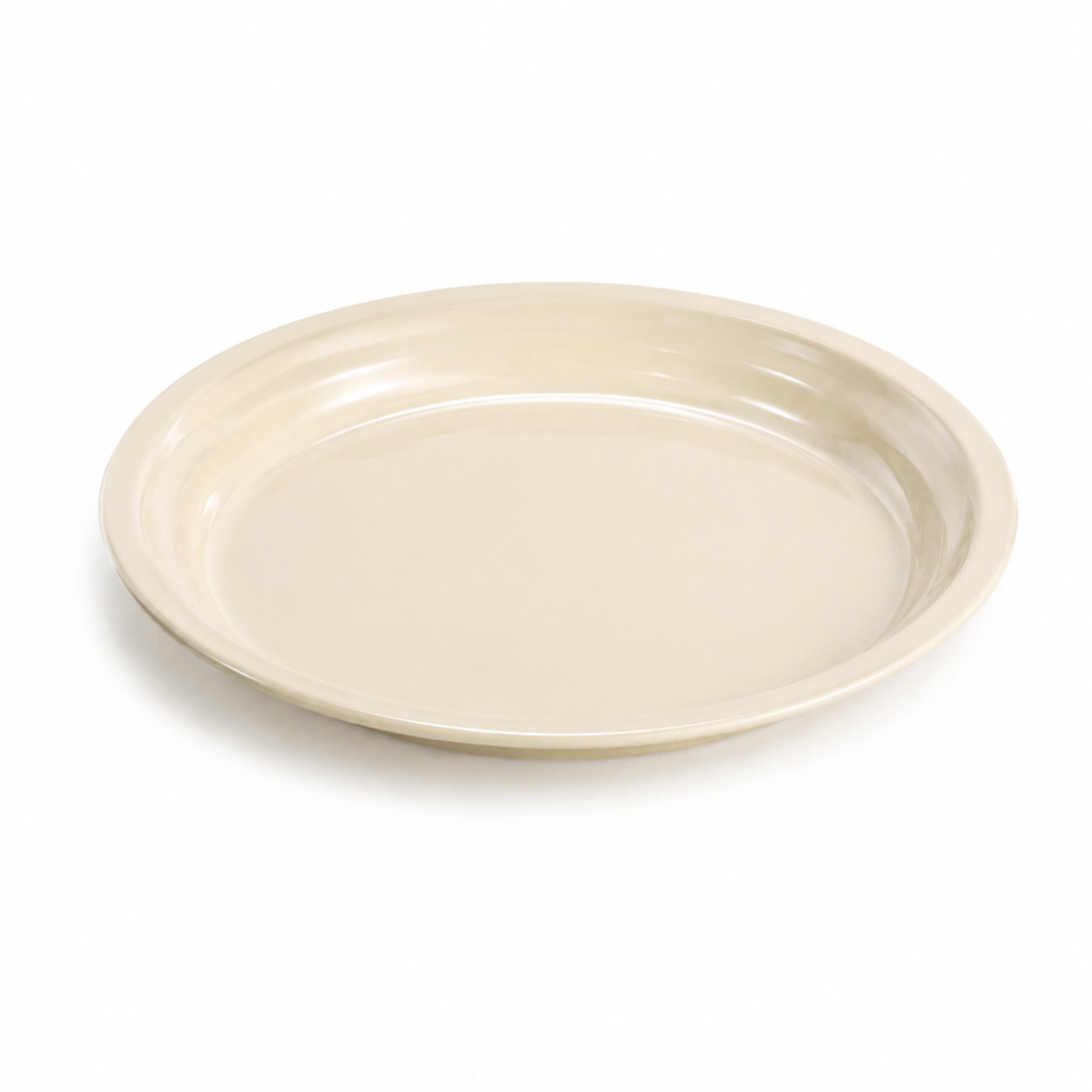 Ronde beige tray met opstaande rand van zink