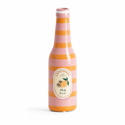 Vaas in de vorm van een limonadefles met citroen design