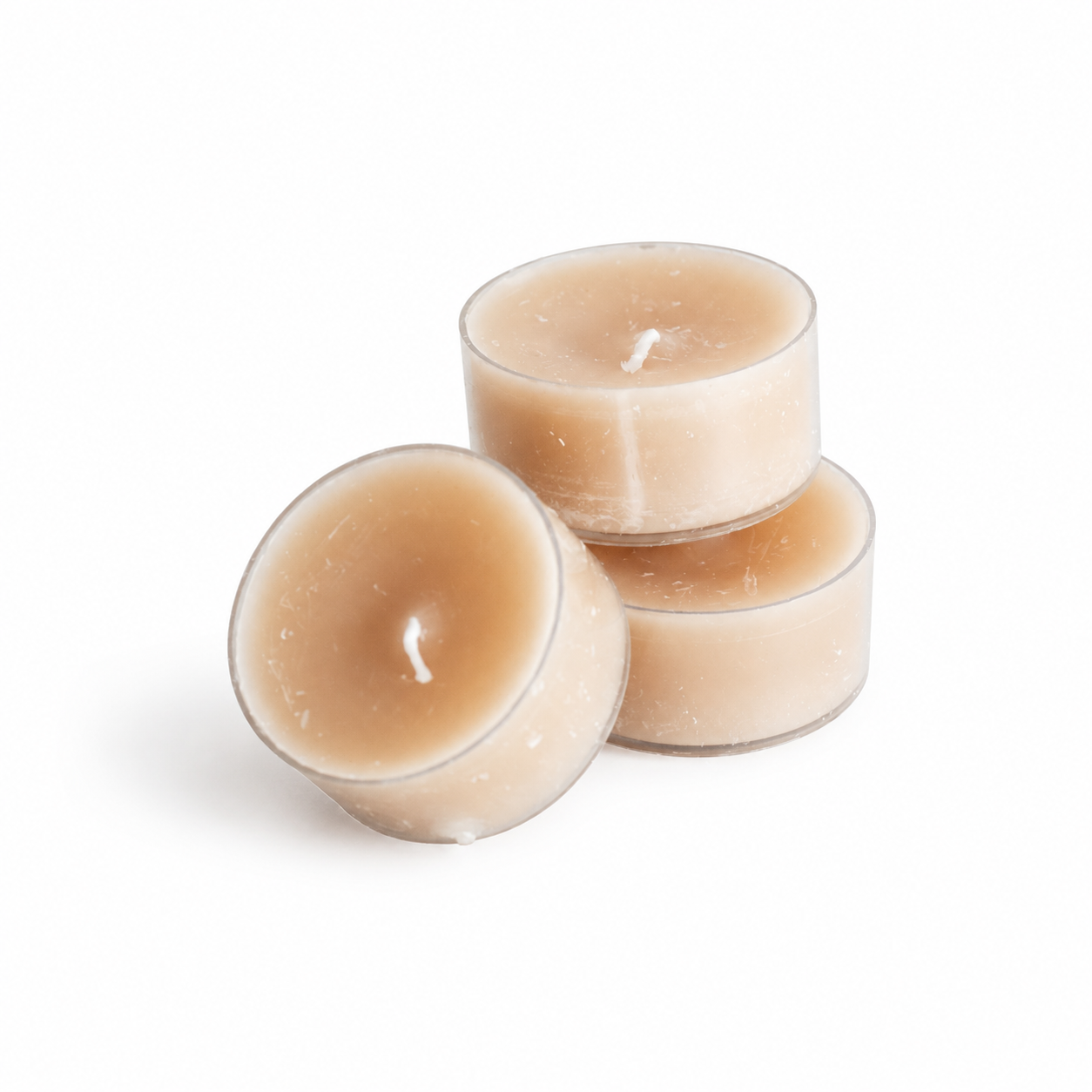 Set van drie taupe waxinelichtjes
