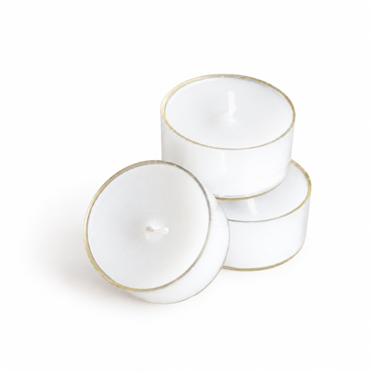 Set van drie witte waxinelichtjes